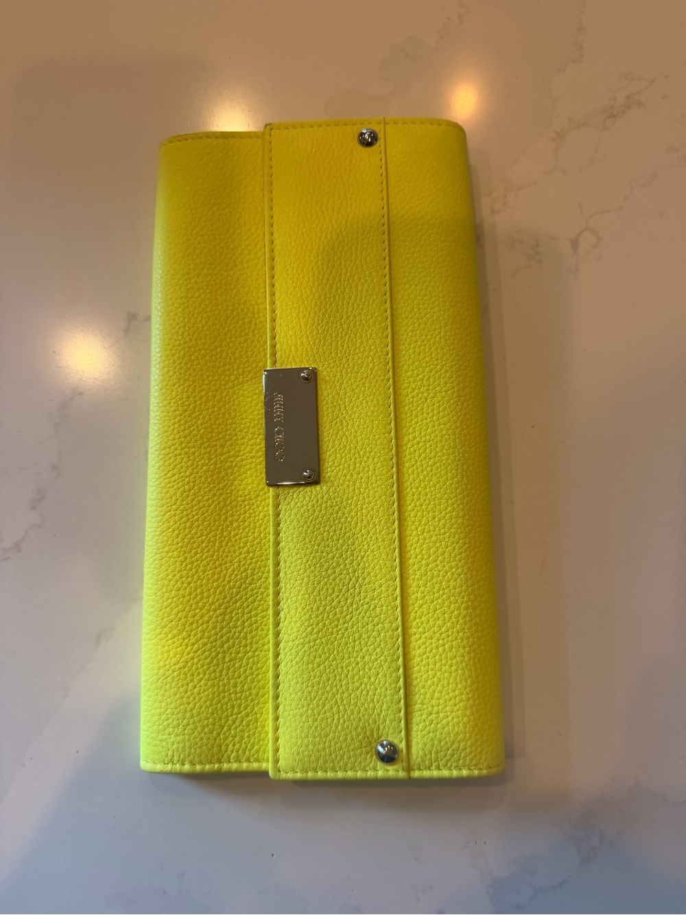 Jimmy Choo Neon Yellow Leather Clutch